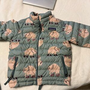 Patagonia Kids' Teal Jacket with Animal Print